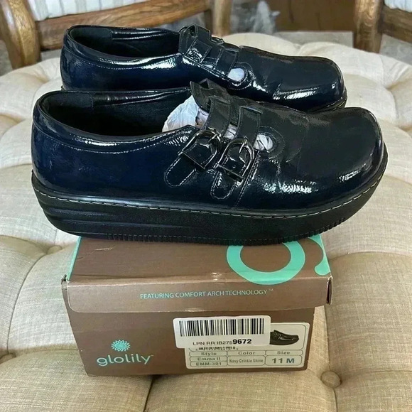 Glolily Emma II Women's Professional Lightweight 2 Strap Clog Navy 11 - Picture 3 of 7